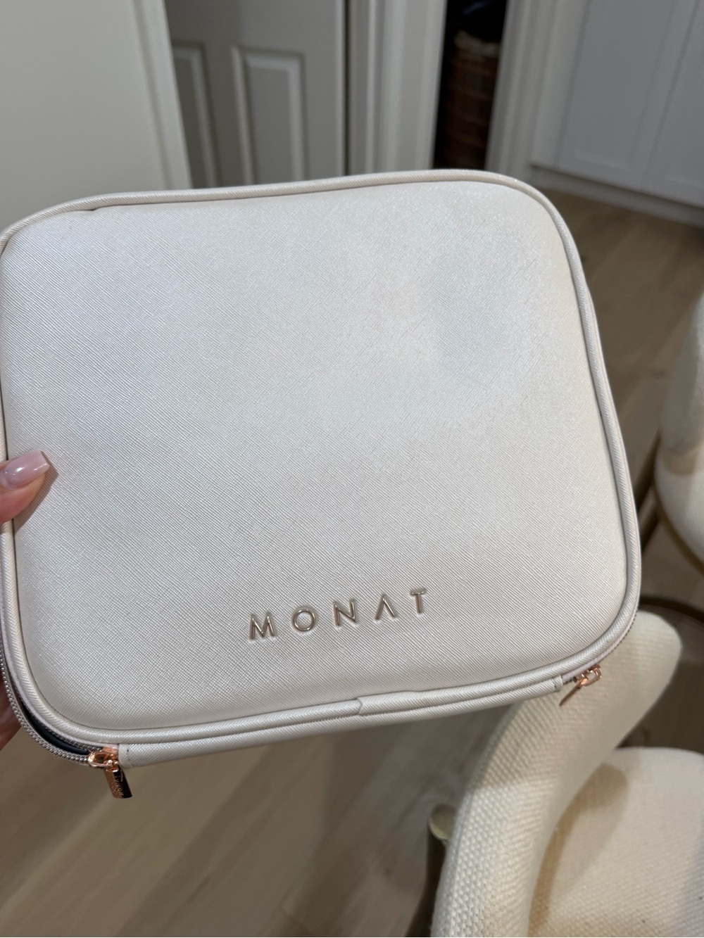 MONAT Cream Travel Cosmetic Bag